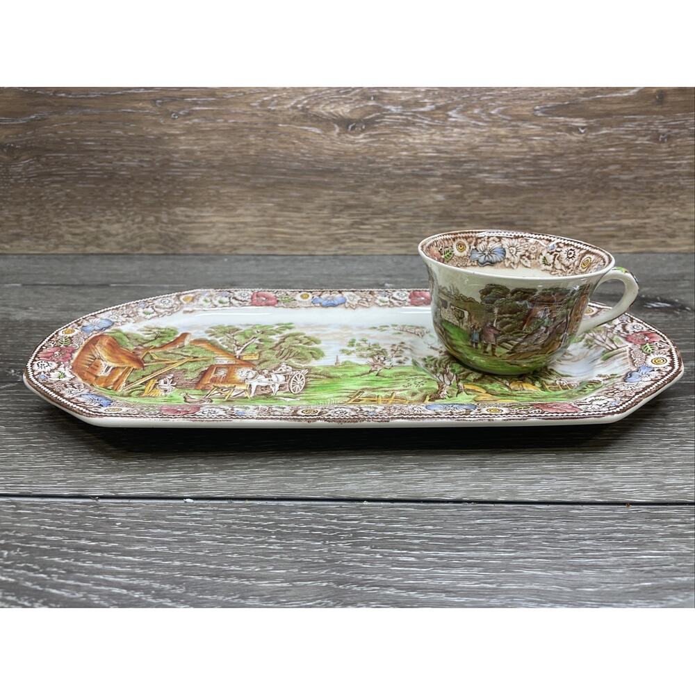 Rural England W.R Midwinter Sandwich Plate & Teacup 13x5.5"